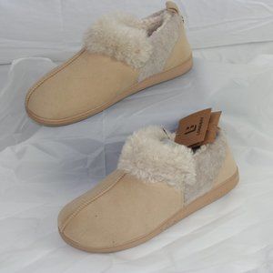 Longbay Micro Suede Plush Fleece Slippers Beige size 7-8